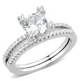 thumbnail image 1 of Women Rhodium Brass Ring with AAA Grade CZ in Clear - Size 10, 1 of 1