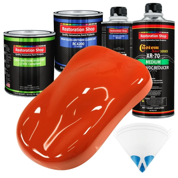 TRACTOR Red Quart Kit Low VOC URETHANE BASECOAT Car Auto Body Paint Kit