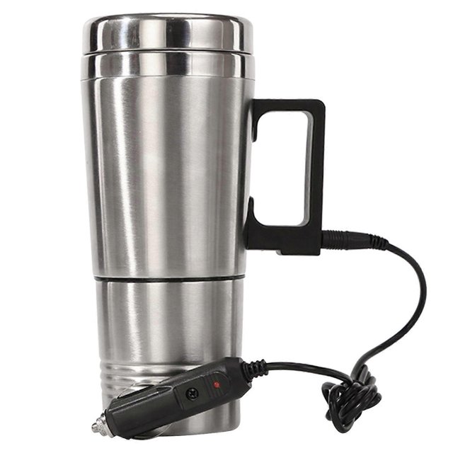 Car Heating Cup Large Capacity Leakage Proof Safe Stainless Steel Electric Car Insulated Mug for Truck Vehicle 12V for Small Cars