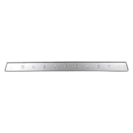 Chevrolet Trunk Emblem - 1964-1966 Chevy Truck Glove Box Door Emblem Chevrolet Silver Painted