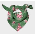 thumbnail image 3 of Bimba Green Leaves & Begonia Floral Printed Pure Silk Scarf Neck Wrap Summer Hair Bandanas For Women 40 x 80 Inches, 3 of 6