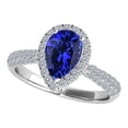 thumbnail image 3 of Mauli Jewels Rings for Women 1 Carat Diamond And Pear Shaped Tanzanite Ring 4-prong 10K White Gold, 3 of 6