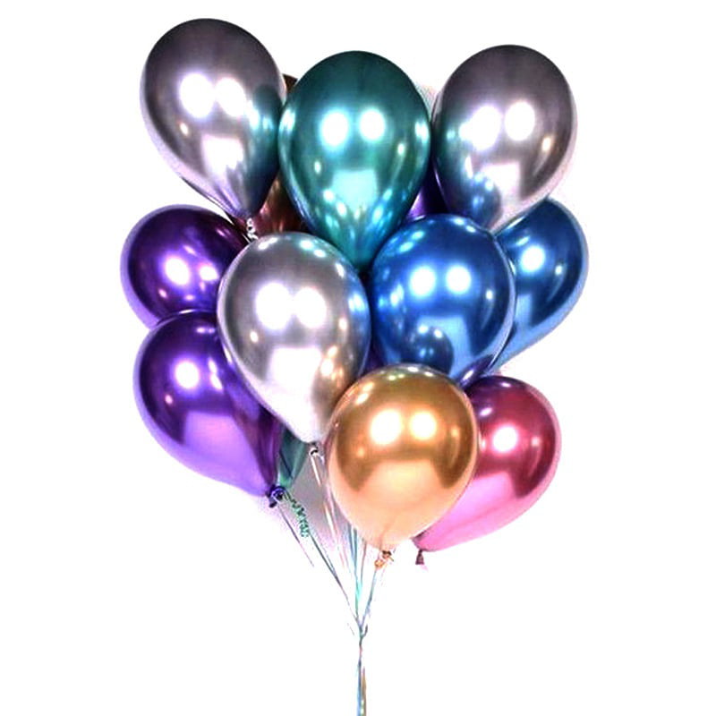 20 Pack of 12" Colourful Latex Balloons Kid Birthday Party Decor Metallic Color