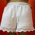 thumbnail image 3 of Zoeecloth Womens Summer Shorts Solid Lace-Up Shorts Fashion Casual Pants Drawstring Elastic Waist Comfy Large Size Shorts S-5XL, 3 of 8