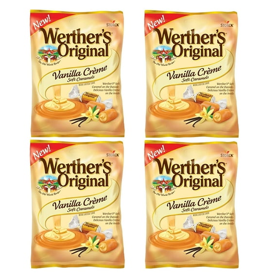 Werther's Original Vanilla Creme Soft Caramels, 4.51 Oz Pack of 4