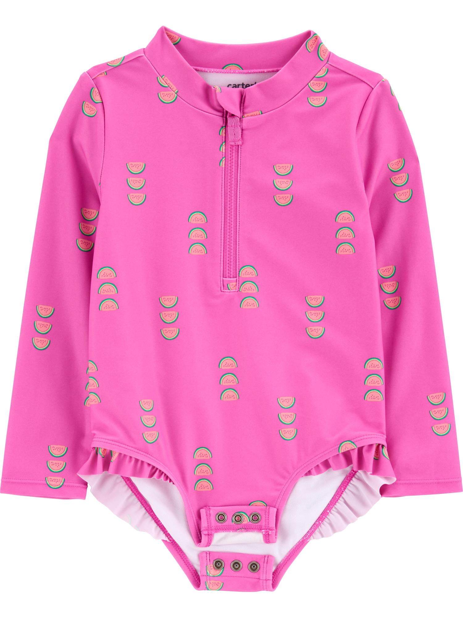 Carter's Child of Mine Toddler Girl Rash Guard Swimsuit, One-Piece, Sizes 12M-5T