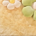 thumbnail image 7 of Latepis Sheepskin Rug 4x6, Washable Faux Fur Rug for Living Room,Teen Room Decor, Boho Rug, Light Yellow, Rectangle, 7 of 7