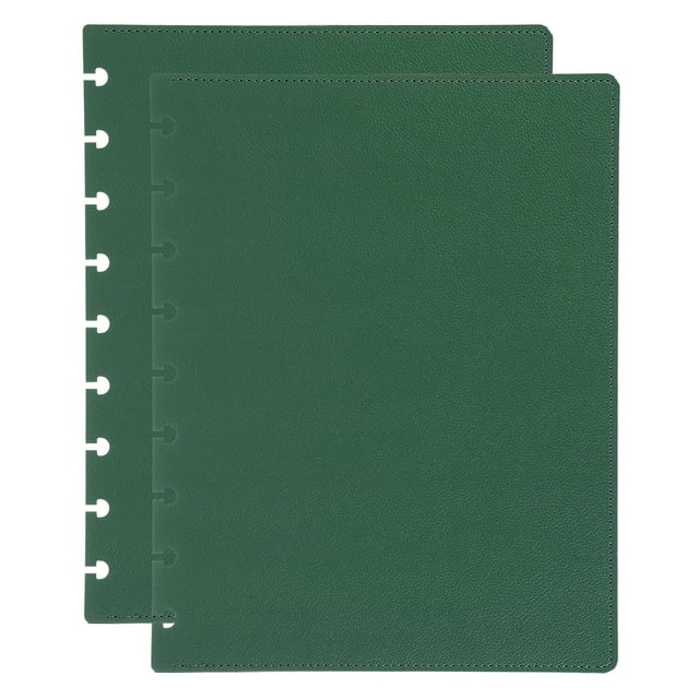 Cubierta de Cuaderno de Disco de Cuero, Cubierta de Planificador de Disco de Tamaño Mediano para Cuaderno Arc Happy Planner, Verde