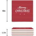 thumbnail image 3 of FMSHPON Merry Christmas Red and White Stripe Set of 8 Coaster for Drinks, Absorbent Ceramic Stone Coasters Cup Mat with Cork Base for Home Kitchen Room Coffee Table Bar Decor, 3 of 4