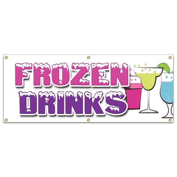 72" FROZEN DRINKS BANNER SIGN margarita slushies pina colada fruit drnks