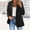 Z001-Black, variant on Women's Casual Blazers Long Sleeve Open Front Solid Business Work Office Jackets Lapel Elegant Loose Fit Coat with Pockets Z001-Black L