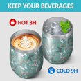 thumbnail image 4 of 12oz Stemless Wine Tumblers Green Butterfly Pattern Vacuum Insulated Stainless Steel Travel Tumbler Cups Mug with Lid and Straw for Champaign,Cocktail,Beer with Cleaning Brush, 4 of 5