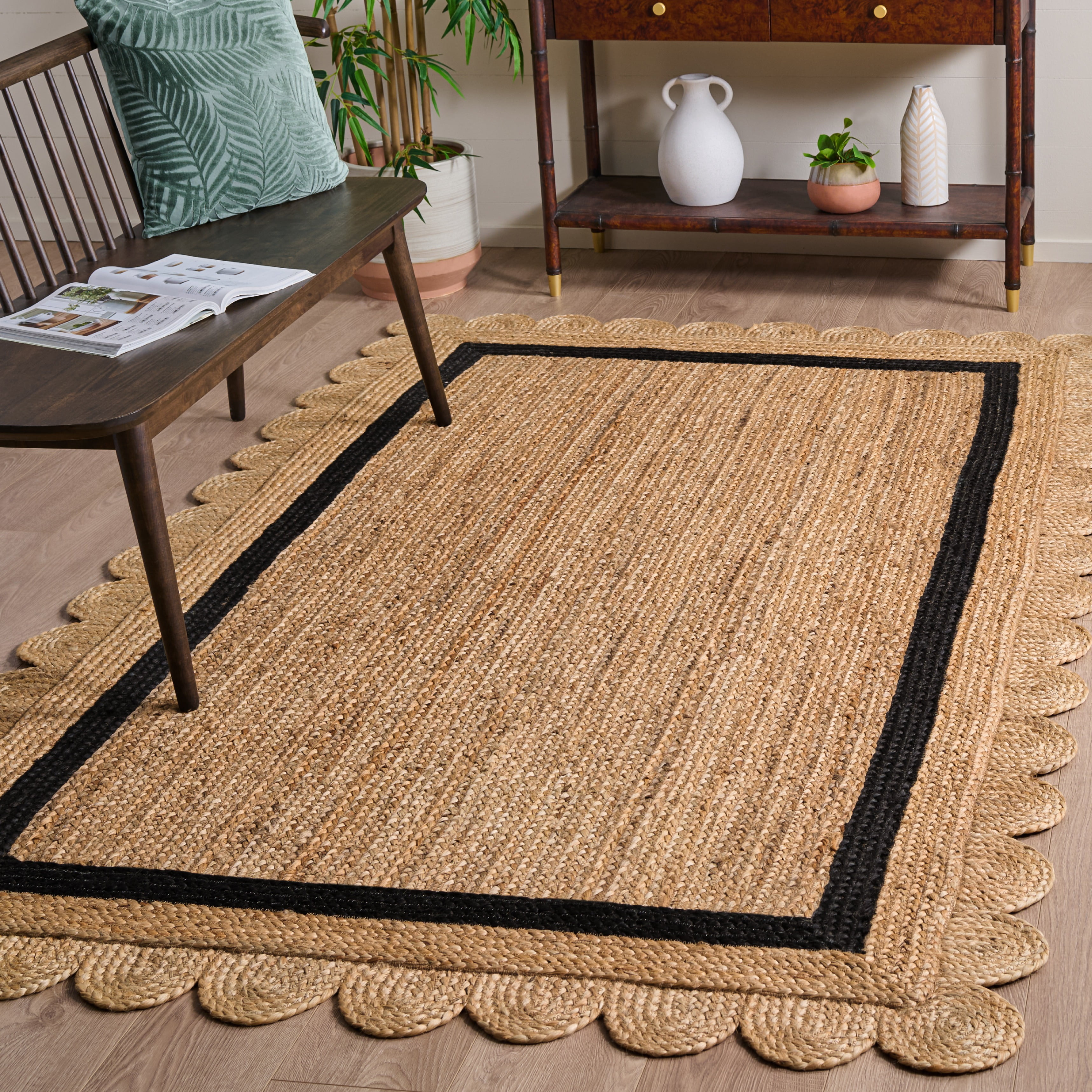 Safavieh Natural Fiber Archibald Bordered Area Rug, Natural/Black, 9' x 12'