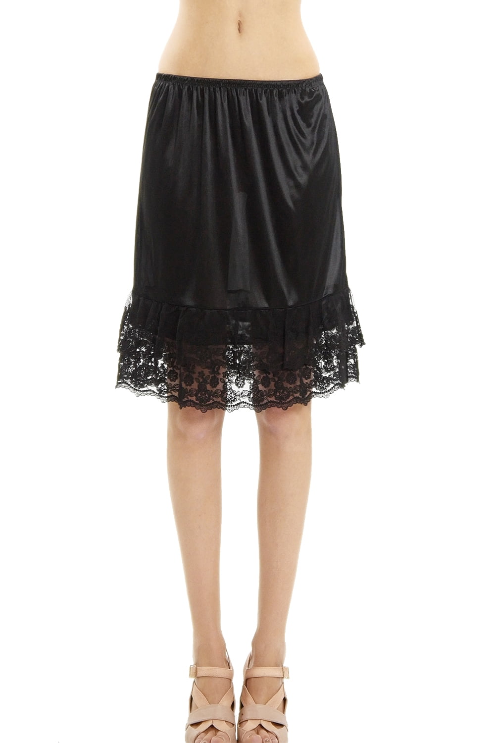 Women's Double Layered Satin Skirt Extender / Half Slip Lingerie