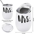 thumbnail image 4 of Mr and Mrs Wine Tumbler Set, Wedding Wine Tumbler, 12 Oz Insulated Stainless Steel Wine Tumbler for Newlyweds Couples Wife, Wedding Tumbler Idea for Bridal Showers Engagement, Set of 2, 4 of 6