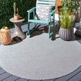 thumbnail image 6 of SAFAVIEH Hampton Guliana Zig-Zag Indoor/Outdoor Area Rug, Beige/Aqua, 6'5" x 6'5" Round, 6 of 8