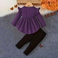 thumbnail image 4 of zbxnLI Kids Toddler Girls Clothes Fall Outfits Ruffle Long Sleeve Shirts Tops Butterfly Pants Fall Winter Sets, 4 of 8