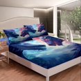thumbnail image 2 of Erosebridal Dragon Sheets Ice Fire Dragon Sheet Set Teens Adult Bedroom Decor, Flying Pattern Bedding Set Blue and Red Animal Bed Sheets Set Full 4 Pieces, 2 of 5
