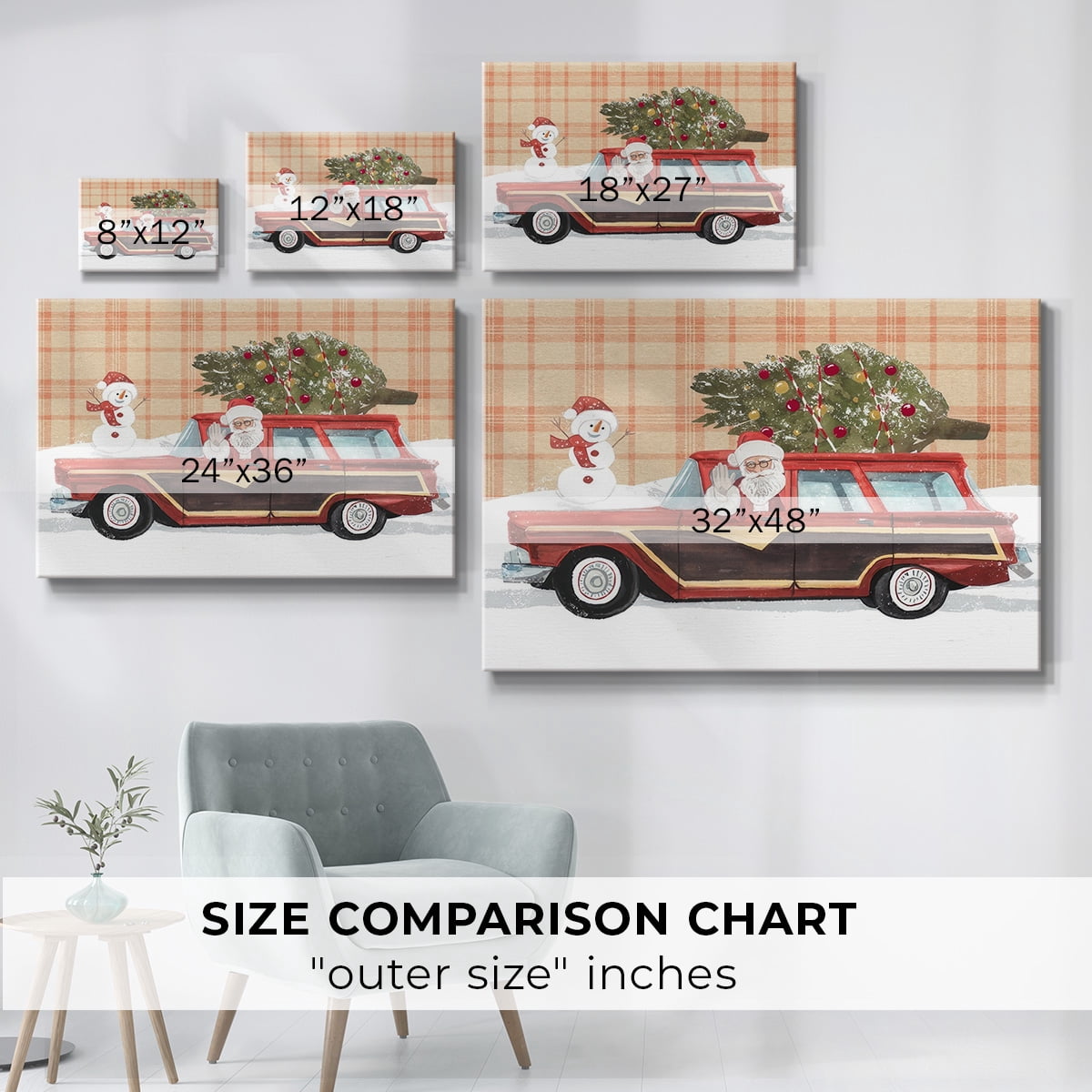 Santa on Wheels I- Gallery Wrapped Canvas