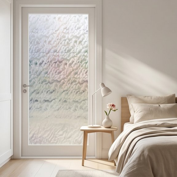Static Cling Window Film - Glue-free Frosted Glass Sticker for Bathroom Toilet Heat Insulation Privacy (B)