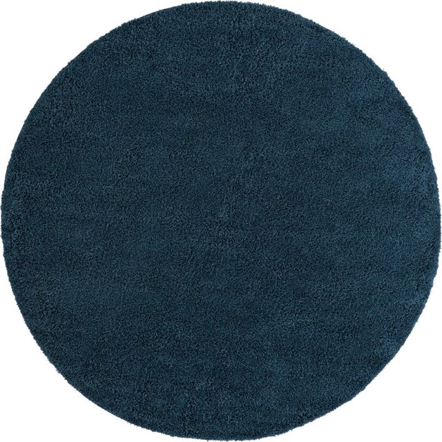 Unique Loom Tapis de Sol Shag Everyday en Peluche 10' 2 x 10' 2 Rond en Bleu Marine