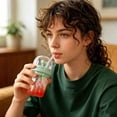 thumbnail image 3 of Cute Whale Tumbler with Straw, Clear PC Water Bottle, Dustproof Lid Cup, Reusable Drinkware for Home Office(Green), 3 of 5