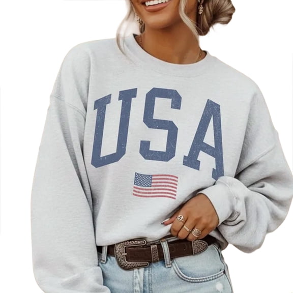 USA 250th Anniversary Flag Patriotic Graphic Casual Sweatshirt for Men and Women