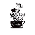 thumbnail image 1 of Taza de café + pegatinas de decoración de pared de flores, carteles de cocina desmontables para paredes de decoración de cocina, 1 of 5