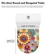 thumbnail image 5 of ZIATUBLES Toilet Lid Cover Washable Elastic Edge Stretch Toilet Seat Lid Cover Replacement Toilet Bowl Lid Cover Bathroom Decor Accessories, Boho Mandala Floral, 5 of 6