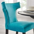 thumbnail image 4 of Side Dining Chair, Nailhead, Set of 2, Blue, Velvet, Modern Contemporary, Kitchen Room Cafe Bistro Restaurant Hospitality, 4 of 10
