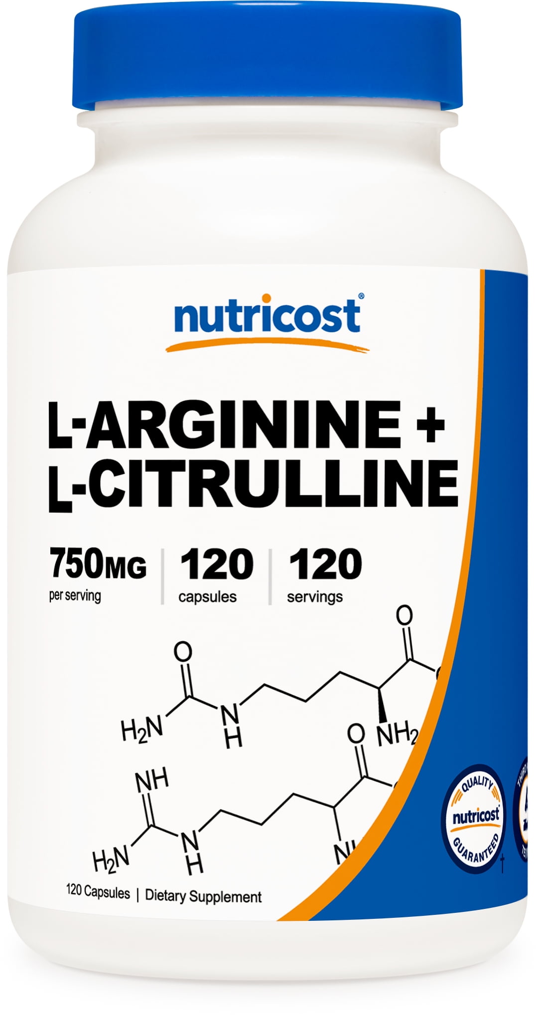 Nutricost L-Arginine L-Citrulline Complex 750mg, 120 Capsules - Non-GMO Supplement