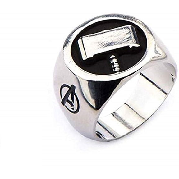 Thor Hammer Symbol - Stainless Steel Officially Licensed  Mens Ring, Size - 9
