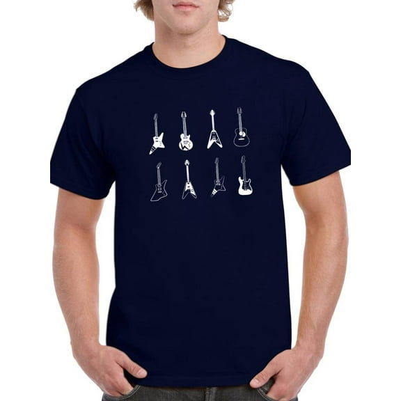 Guitar Lineup T-Shirt Men -Smartprints Designs, Male x-Large