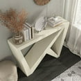 thumbnail image 2 of Furniture of America Ollev Wood W-Shaped Legs Console Table in Cream Weave, 2 of 5