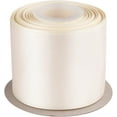 thumbnail image 1 of GFDYREE 3" Inch Double Faced Satin Ribbon Ivory Solid Polyester Craft Ribbon - 25 Yards Perfect for Gift Wrapping, Crafts, Wreath, Wedding Party Ceremony Decoration, Floral Arrangement, Sewi, 1 of 7