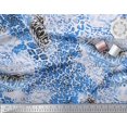 thumbnail image 2 of Soimoi Blue Heavy Satin Fabric Leopard Animal Skin Printed Craft Fabric by the Yard 54 Inch Wide, 2 of 3