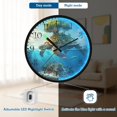thumbnail image 5 of Voice Activated Clock with Glow Light 12 Inch Large Silent Wall Clock Battery Operated for Home Decor Sea Turtle Carrying Island, 5 of 8