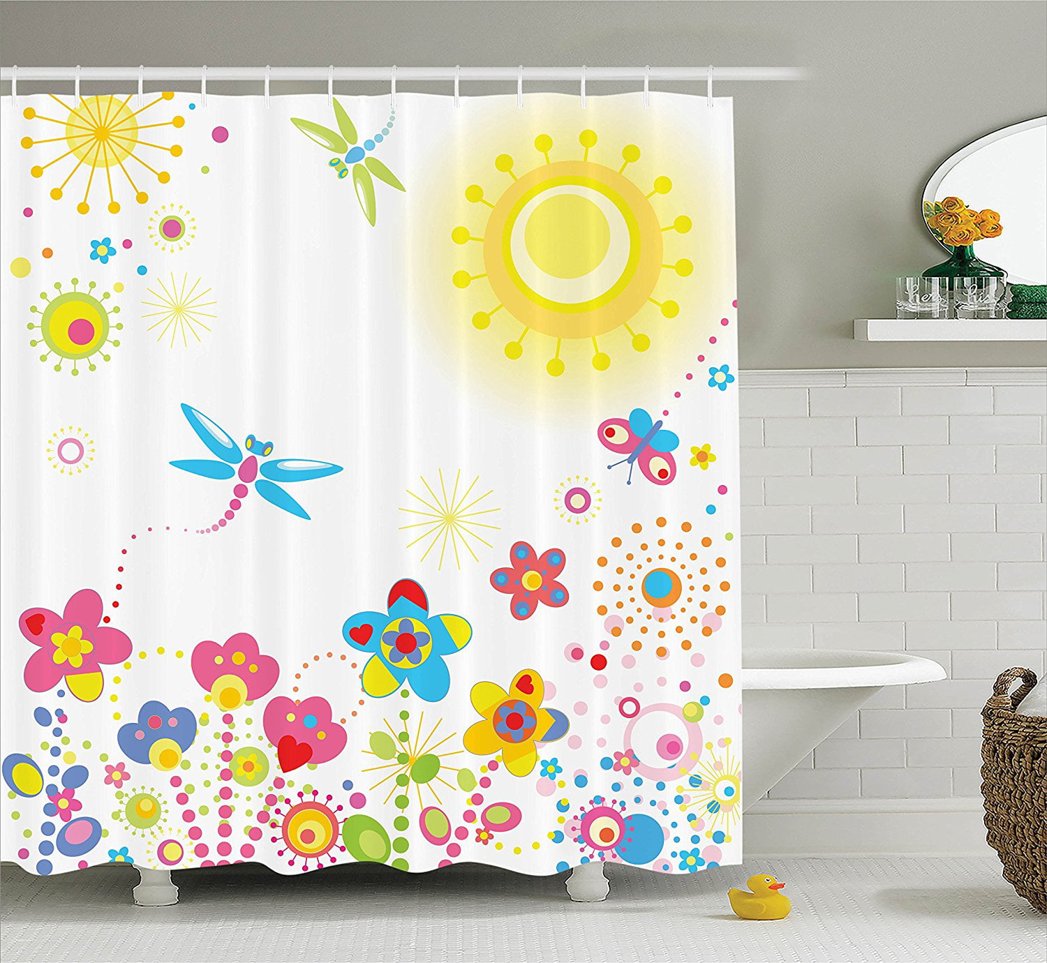 Details about   Big City In The Sunset Fabric Bathroom Shower Curtains & Hooks 71x71" 