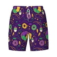 thumbnail image 4 of Lsque Mens Swim Trunks Mardi Gras and Donuts Pattern - Bathing Suit Compression Liner - Beach Swim Shorts Swimwear - (S-3XL) - Stretch Quick Dry -X-Large, 4 of 9