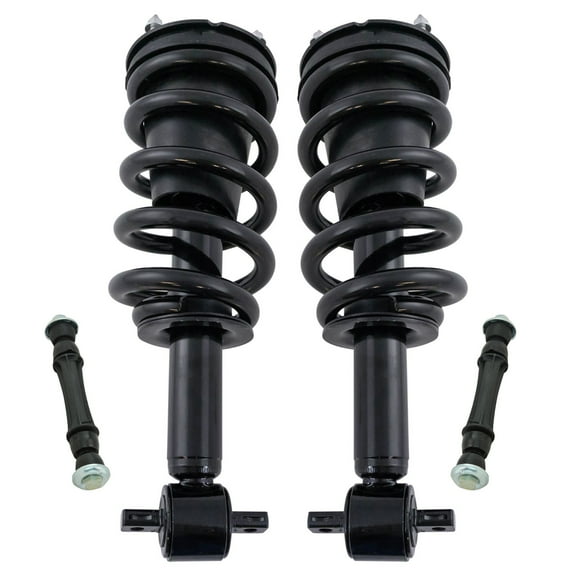 TRQ Front Loaded Strut Spring Assembly Sway Bar Link Kit for Silverado Sierra SCA67202