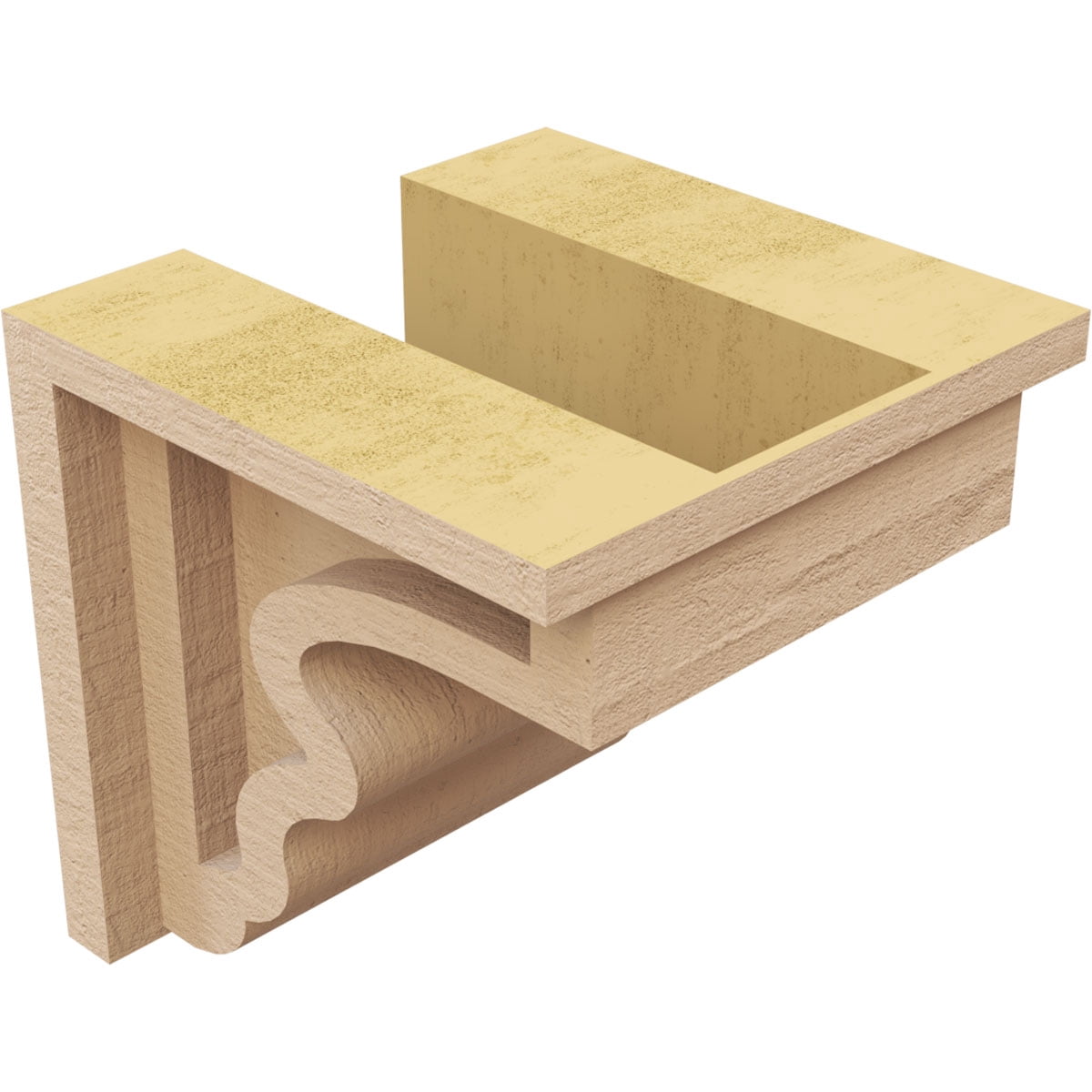 5"W x 5"D x 5"H Wide Highland Rough Cedar Woodgrain TimberThane Corbel, Primed Tan