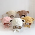 thumbnail image 3 of Gorro de bebé con orejas de peluche, bonito y súper bonito, para otoño e invierno, gorro de bebé para hombre y mujer, gorro de protección auditiva para invierno, 3 of 6