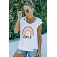 thumbnail image 2 of ABPHQTO Camiseta blanca con recortes y estampado de tía para mujer, 2 of 5