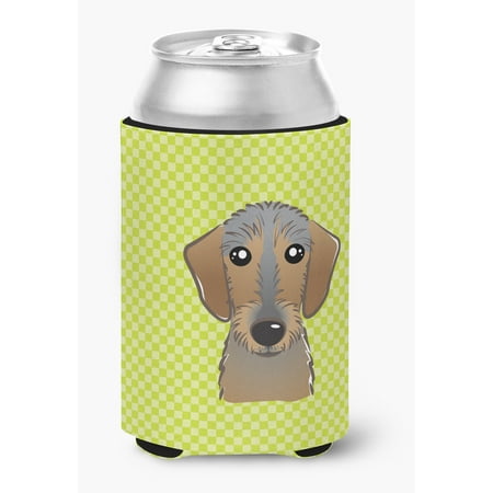 

Checkerboard Lime Green Wirehaired Dachshund Can or Bottle Hugger