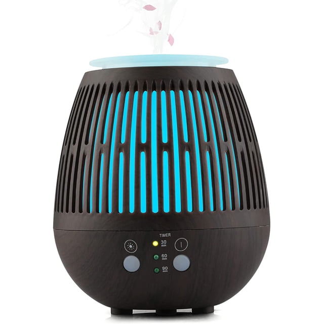 Difusor de aceites esenciales, humidificador vaporizador ultrasónico eléctrico premium 5 en 1, temporizador y apagado automático sin agua (profundo) Sincero Electrónica