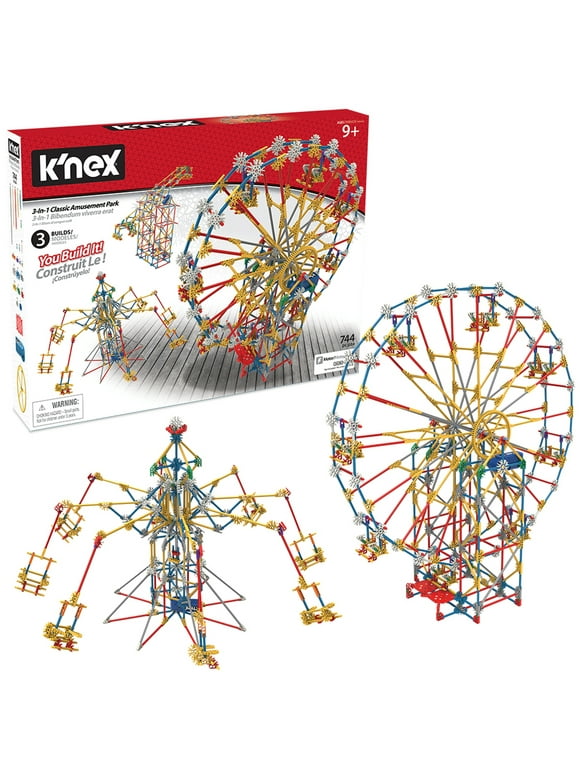 K'NEX Thrill Rides - 3-in-1 Classic Amusement Park Building Set - 744 Pieces - Ages 9 Engineering Education Toy