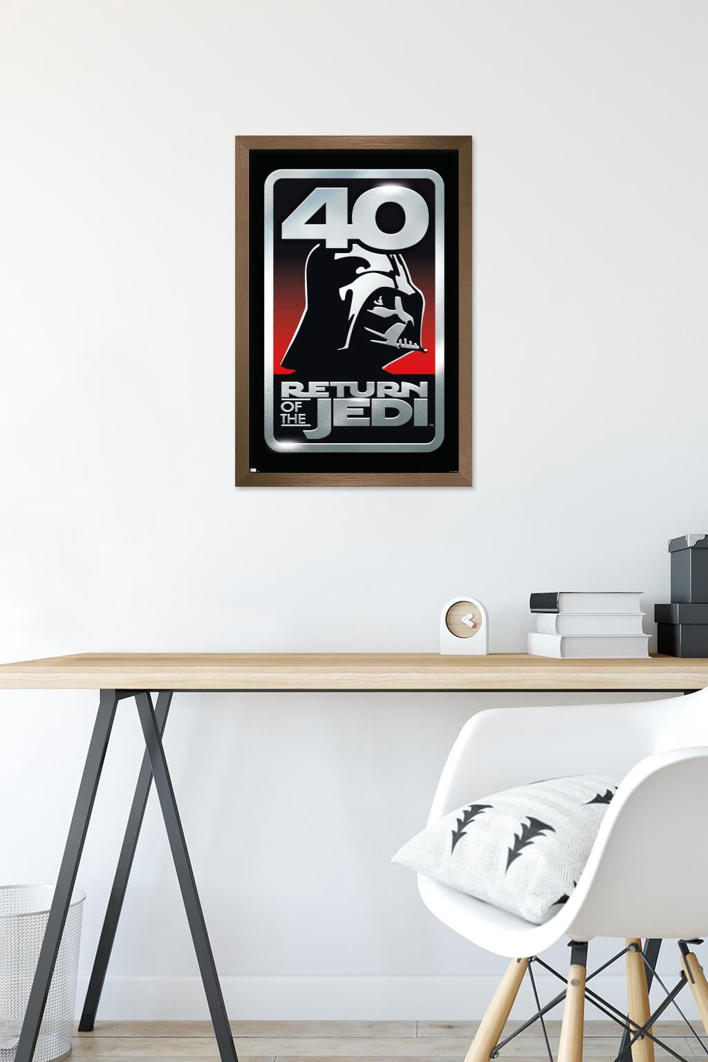 Star Wars: Return of the Jedi - 40th Vader Logo Wall Poster, 14.725" x 22.375" Framed