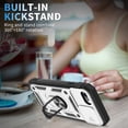 thumbnail image 4 of JTCASES for iPhone 7 Case, Sliding Camera Cover+ Rotating Ring Kickstand + Magnetic Car Mount + Inside Card Holder, Bracket Shockproof Frame Anti-drop PC TPU Heavy Duty Protection, Black/Silver, 4 of 11