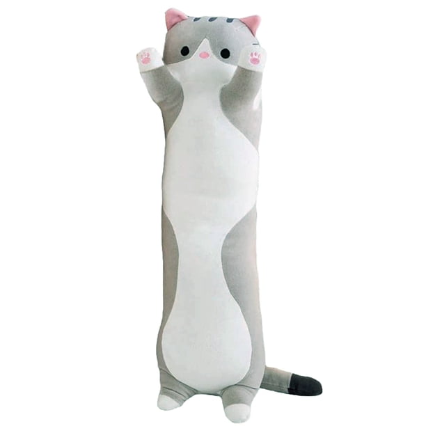 50cm Peluche Largo Gato, Almohada Suave Gato De Animales,Muñecas De Peluche Abrazando,Encantadora Almohada Juguetes, Almohada Larga para Dormir,Cojines Peluche,Juguete Regalo para Novia