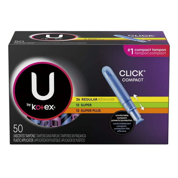 U by Kotex Click Compact Tampons, Multipack, Regular/Super/Super Plus